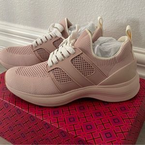 Tory Burch T Sock Runner- Circular Knit-Double Knit in Meadowsweet (Pink) Size 8